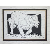 Border Collie Cut Paper Art, Matted