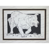 Border Collie Cut Paper Art, Matted