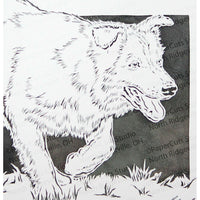 Border Collie Cut Paper Art, Matted