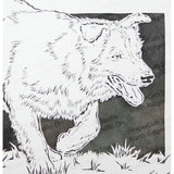 Border Collie Cut Paper Art, Matted