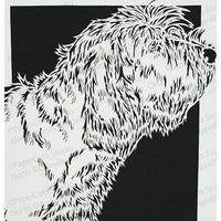 Otterhound Cut Paper Art, Matted