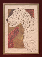 Setter Cut Paper Art, Matted