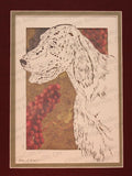 Setter Cut Paper Art, Matted