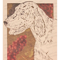 Setter Cut Paper Art, Matted