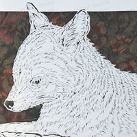 Fox Cut Paper Art, Matted