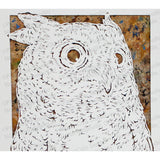 Owl Cut Paper Art, Matted