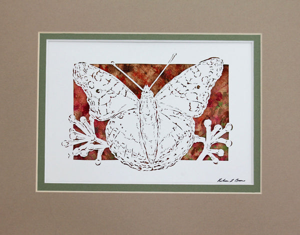 Butterfly Cut Paper Art, Matted
