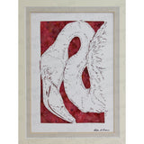 Flamingo Cut Paper Art, Matted