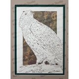 Hawk Cut Paper Art, Matted