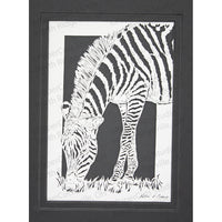 Zebra Cut Paper Art, Matted