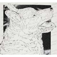 Norwegian Elkhound Cut Paper Art, Matted