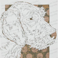 Pointer Cut Paper Art, Matted