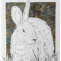 Rabbit Cut Paper Art, Matted