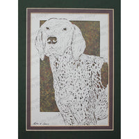 Pointer Cut Paper Art, Matted