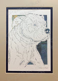 Pit Bull Cut Paper Art, Matted