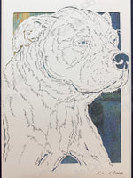 Pit Bull Cut Paper Art, Matted