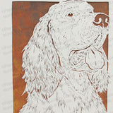 Setter Cut Paper Art, Matted