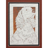 Setter Cut Paper Art, Matted