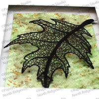 Large Mosaic Leaf Cut Paper Sculpture , Framed