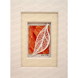 Small Mosaic Leaf Cut Paper Sculpture , Framed