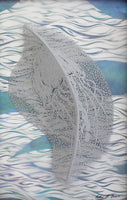 Currents II Cut Paper Sculpture , Framed