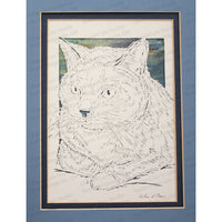 Cat Cut Paper Art, Matted