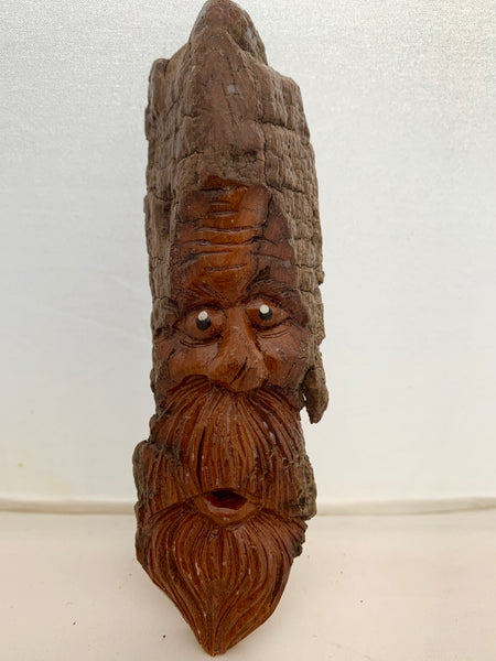 Extra-Small Woodspirit, Carved Bark Wall Piece