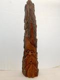 Medium Woodspirit, Carved Bark Wall Piece
