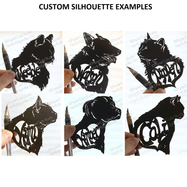 Custom Pet Silhouette, Cut Paper