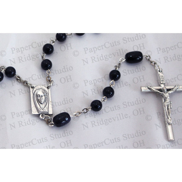 Blue Sandstone Rosary- 6MM