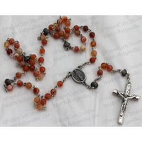 Orange Banded Agate Rosary, 4MM