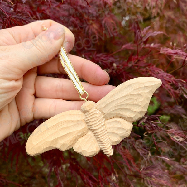 Butterfly, Carved Wood Ornament