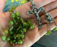Peridot Pebble Rosary, 6-8MM