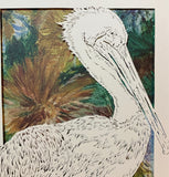 Pelican Cut Paper Art, Matted